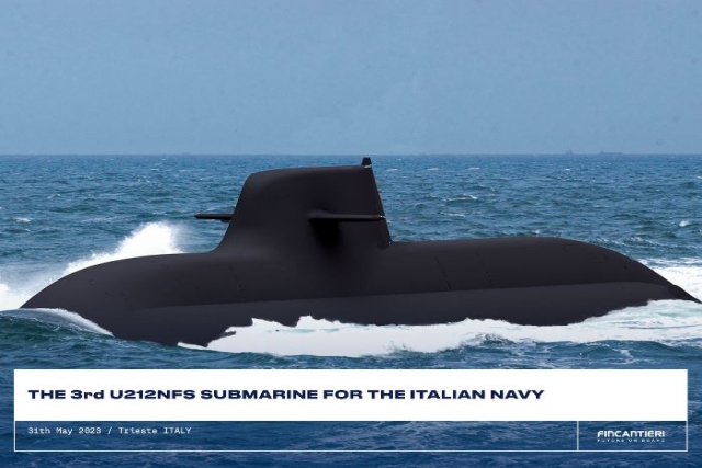 Fincantieri to Build 3rd NFS Submarine for Italy