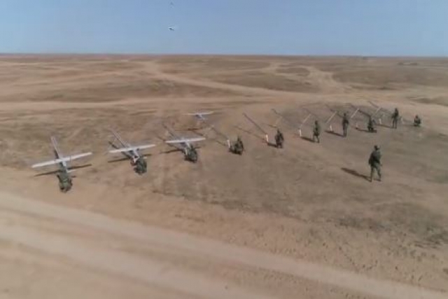 Russia Conducts Drone Swarm Drill during Kavkaz-2020 Exercise