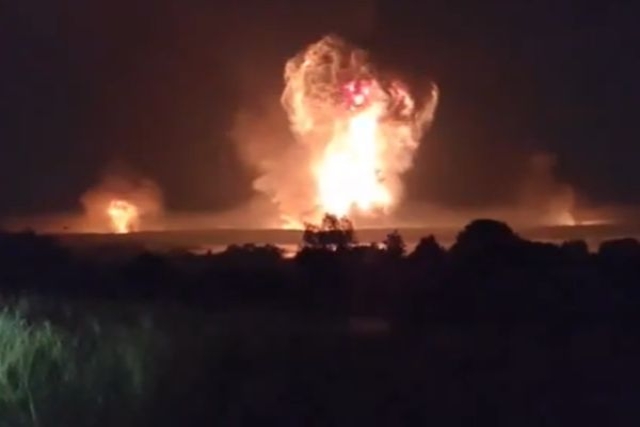 Explosions After Ukrainian Drones Hit Ammo Warehouse in Russia's Tver Region