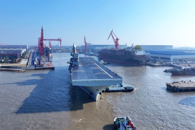 World’s First Electromagnetic Catapult-Equipped Amphibious Assault Ship Starts Maiden Sea Trial in China