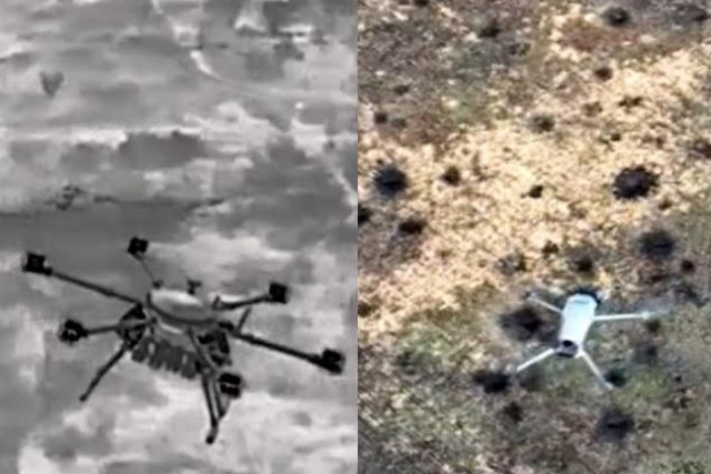 Russia Forces Crash Reconnaissance Drone into Ukrainian Hexacopter UAV