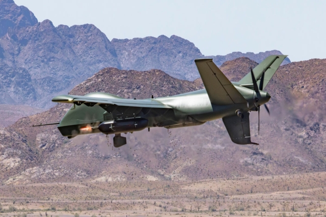 General Atomics' Mojave UAS Destroys Static Targets in Live-Fire Tests