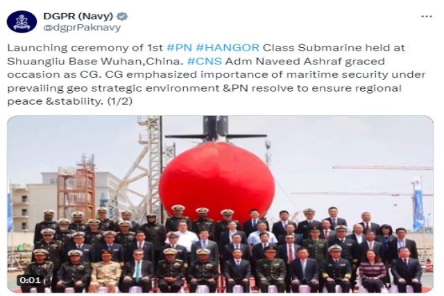 China Launches First Hangor-class Submarine for Pakistan Navy