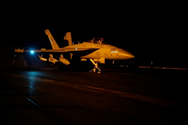 U.S. Navy's EA-18G Electronic Attack Aircraft Fires First Anti-Radiation Missile in Combat