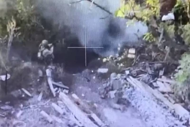Russians Bomb Ukrainian Bunker from Below