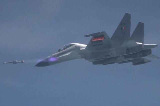 India Test-fires Astra BVR Air-to-Air missile from Su-30MKI Jet