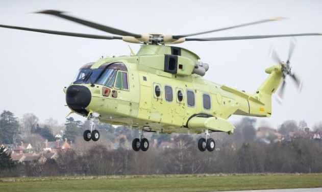 Norwegian Air Force’s First AW101 Helicopter Performs Maiden Flight