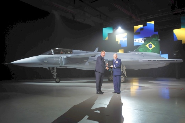 Saab Delivers First 'Gripen E' Fighter Jet to Brazil
