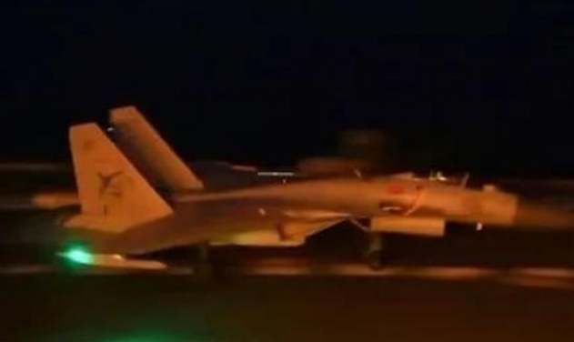 Chinese Navy Demonstrates Night Carrier Landing and Take-off