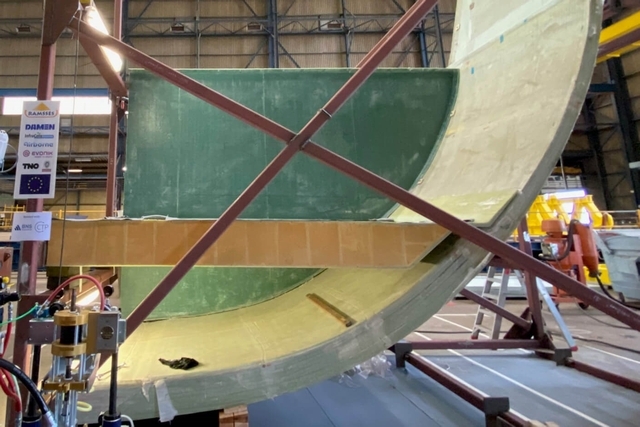 DAMEN Shipyard Builds Ship Hull Section from Composites