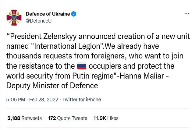 Russia Controls Ukrainian Airspace, Zelenskyy Announces International Legion