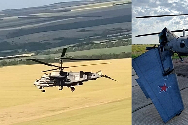 Aviation Watchers Stunned as Russian KA-52 Helicopter Flies with Damaged Tail