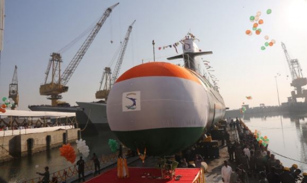 Indian Navy’s Second Scorpene-class Stealth Submarine Launched