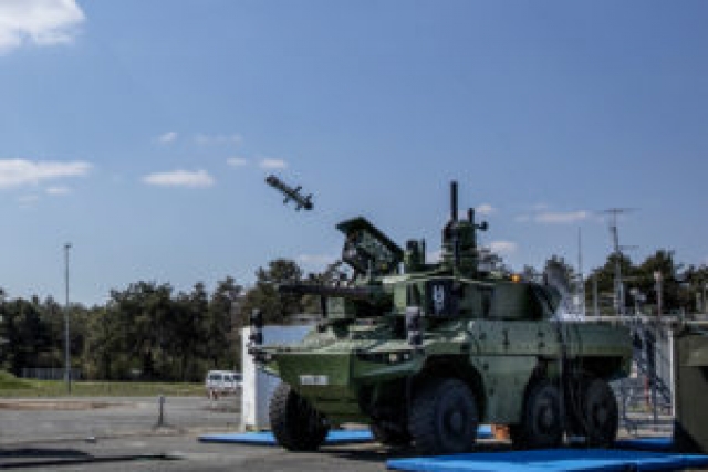 MBDA's MMP Missile fired from Nexter's Jaguar Armored Vehicle