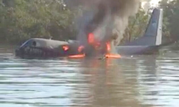 Malaysian Air Force CN-235 Plane Crash Lands, Crew Safe 