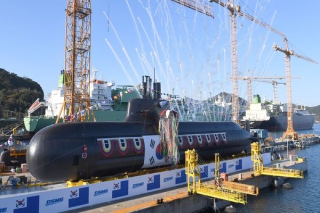 South Korea Launches Navy’s 2nd KSS III Submarine 