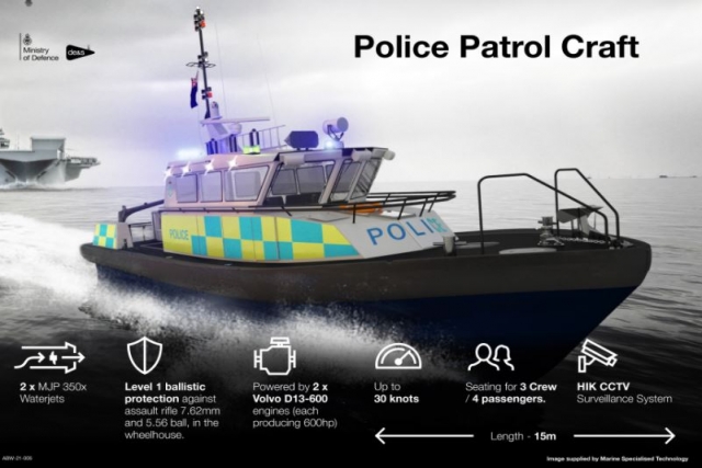 UK Defence Ministry Announces Contract for new MOD Police Patrol Craft