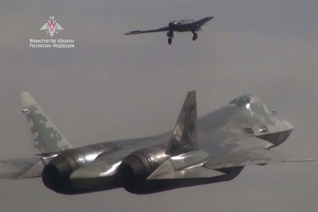 Two-seat Variant of Su-57 to be Built to Control Okhotnik Drones: Report