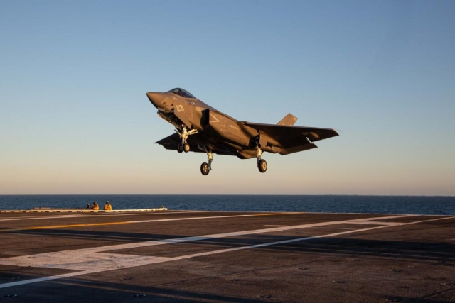 First U.S. Marine Corps' F-35C Squadron Deploys Abroad Abraham Lincoln Aircraft Carrier