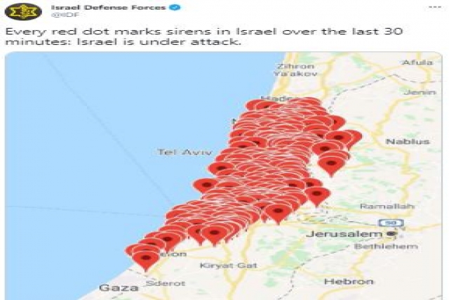 Israel Defense Forces Say 1050+ Rockets Fired at the Country