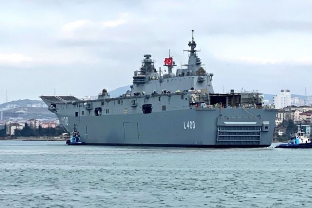 Turkey’s First Amphibious Assault Ship Begins Sea Trials