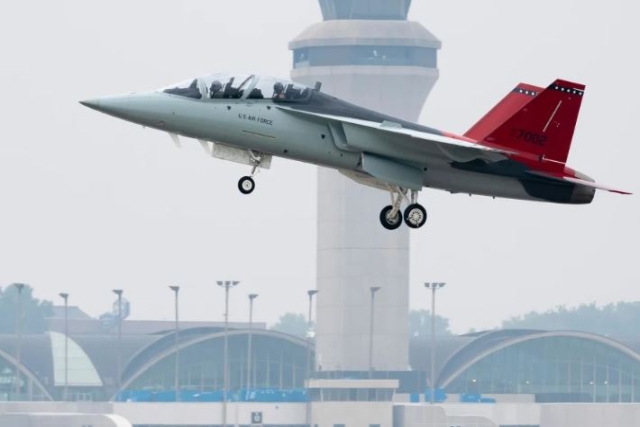 First U.S.A.F. Pilot Flies T-7A Red Hawk Trainer